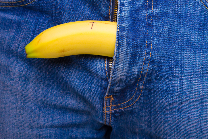Banana in a man's jeans